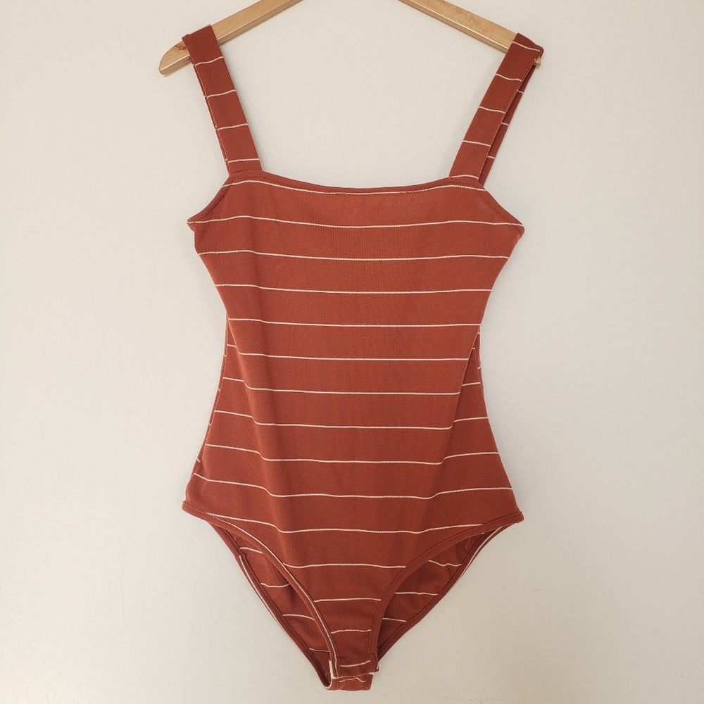 Rust with Thin Stripes Body Suit